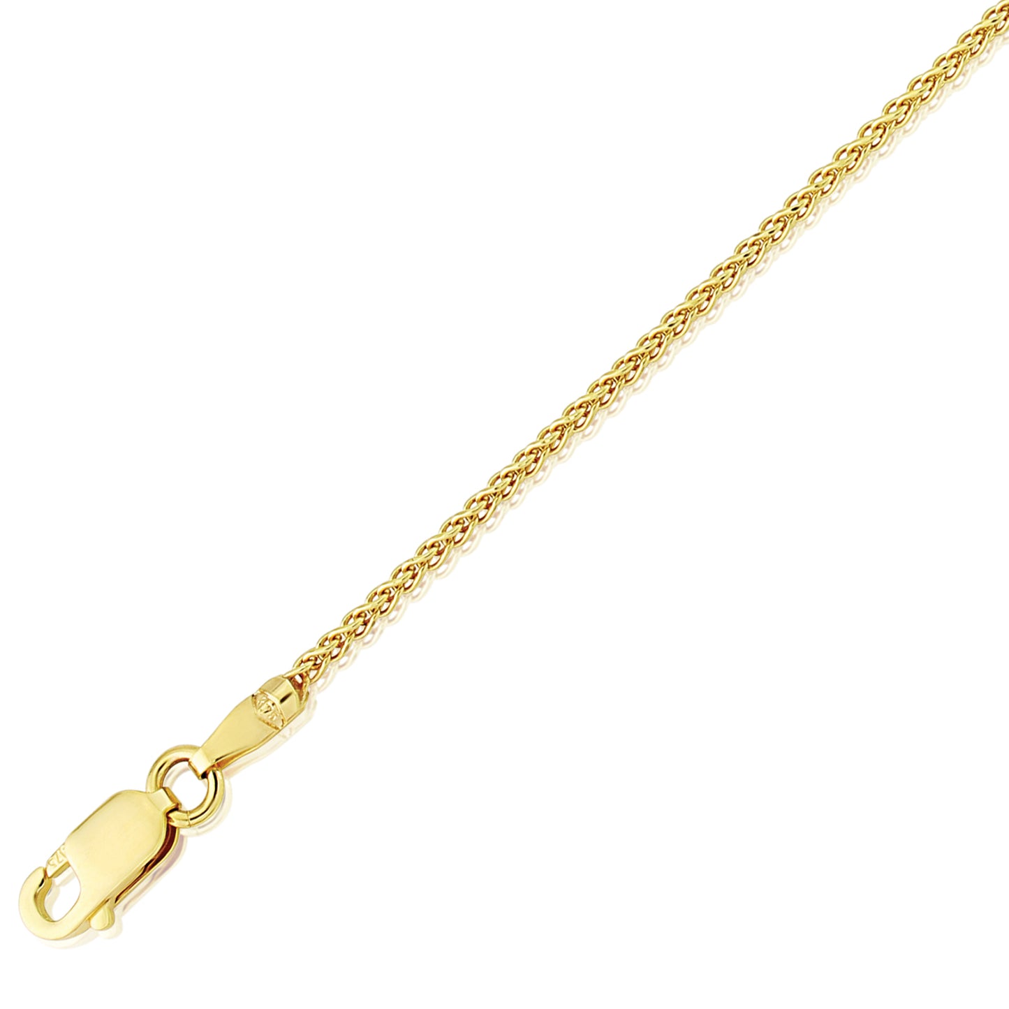 18ct Gold  Classic Spiga Pendant Chain Necklace 1.1mm Gauge - CBNR02962