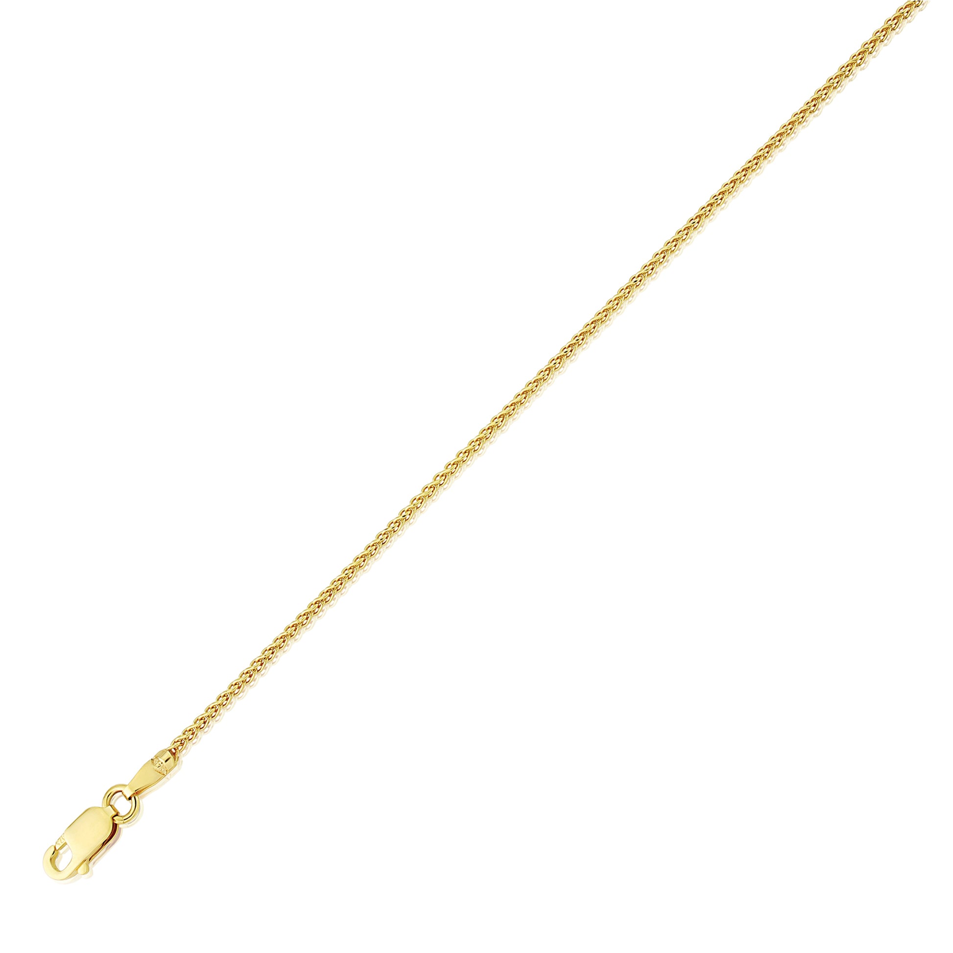 9ct Gold  Silky Spiga Pendant Chain Necklace - 1.5mm Gauge - CNNR02963