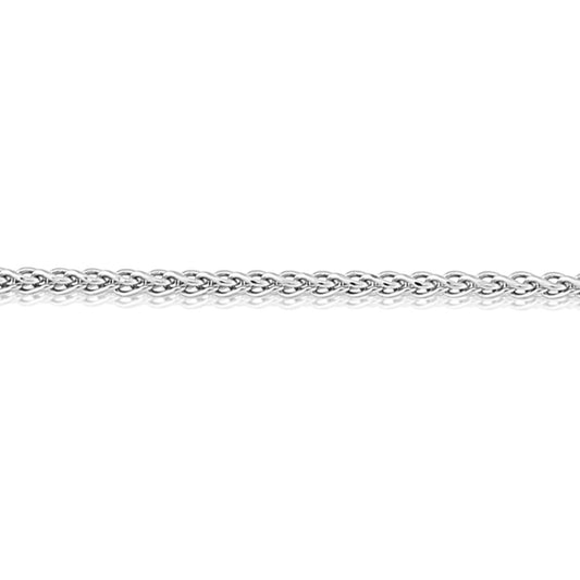 9ct White Gold  Silky Spiga Pendant Chain Necklace - 1.1mm Gauge - CNNR02964