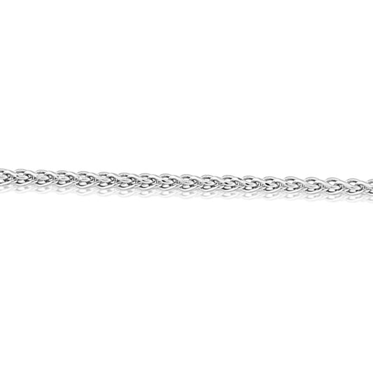 9ct White Gold  Silky Spiga Pendant Chain Necklace - 1.1mm Gauge - CNNR02964