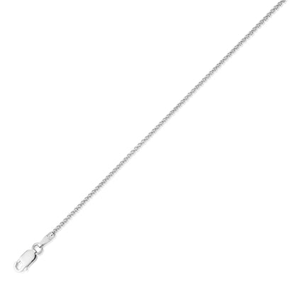 9ct White Gold  Silky Spiga Pendant Chain Necklace - 1.5mm Gauge - CNNR02965