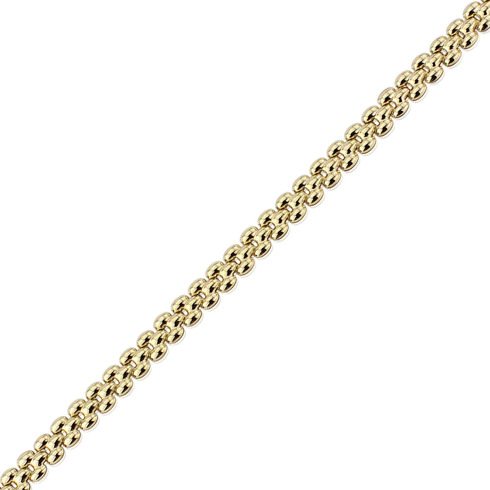 9ct Gold  Gate Style Brick Link Bracelet 4mm 7.25" - CNNR02970