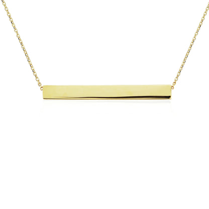 9ct Gold  Polished ID Bar Necklace 35x5mm 17" - CNNR02997-17