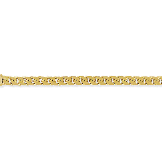 Mens Solid 9ct Gold  7.5mm Tight Heavy Curb Bracelet - 8.5"/21cm - BRNR02023-08