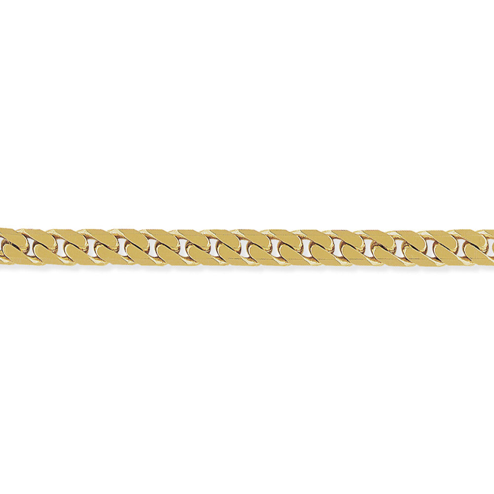 Mens Solid 9ct Gold  9.9mm Tight Heavy Curb Bracelet - 8.5" 21cm - BRNR02024-08