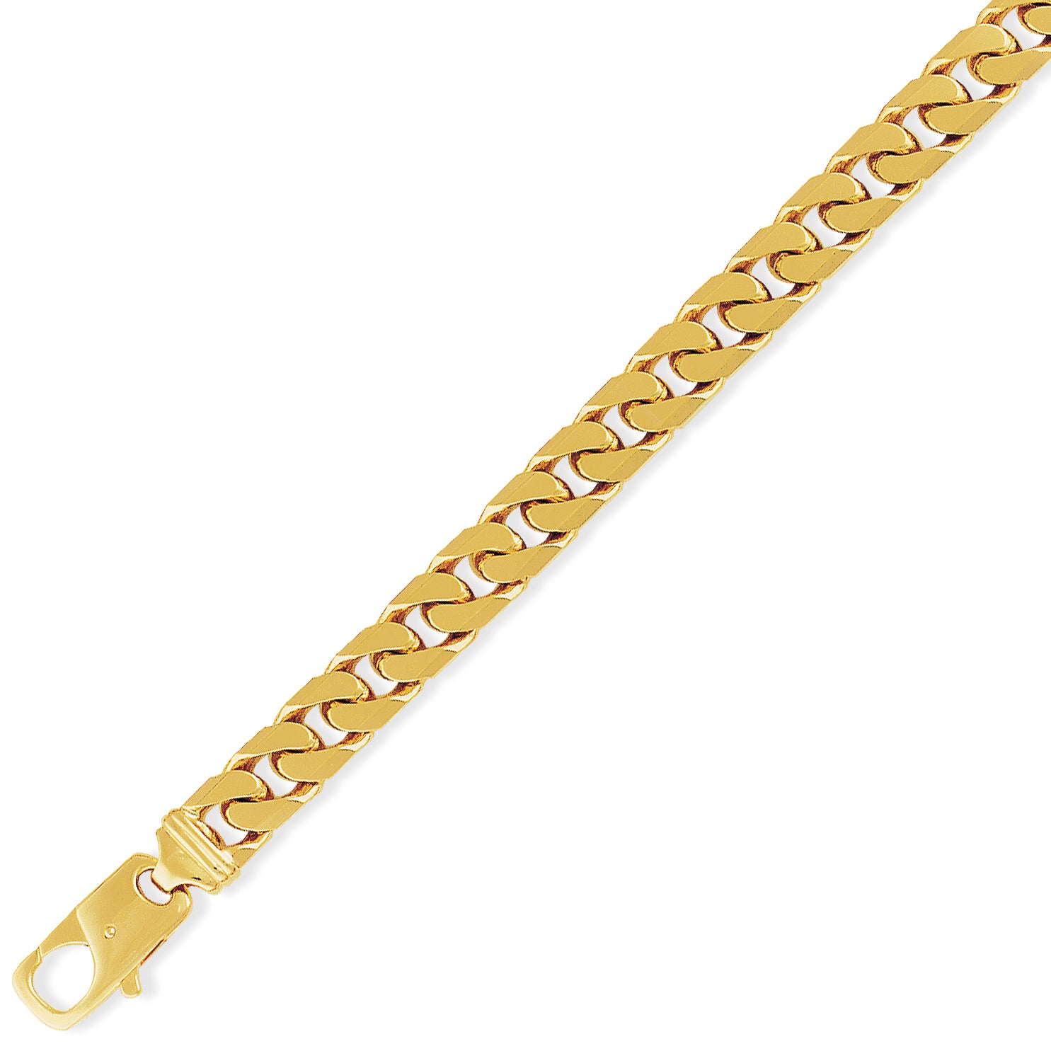 9ct Gold  Tight-Linked Heavy Curb Bracelet 9mm 8.5" 21cm - BRNR02025-08