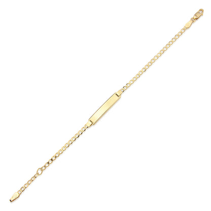 Baby 9ct Gold  2mm Gauge Curb 4mm ID Identity Bracelet 5.5" - BRNR02359-05