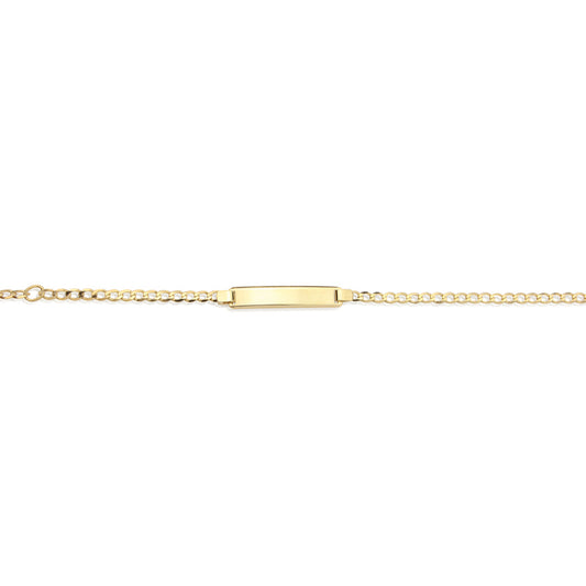 Baby 9ct Gold  2mm Gauge Curb 4mm ID Identity Bracelet 5.5" - BRNR02359-05