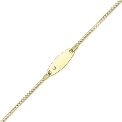 9ct Gold  Diamond ID Identity Bracelet - BRNR02467-05