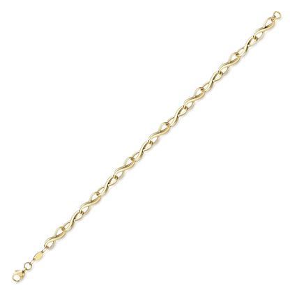 9ct Gold  Twisted Infinity Link Bracelet 7.25" 19cm - BRNR02521-07