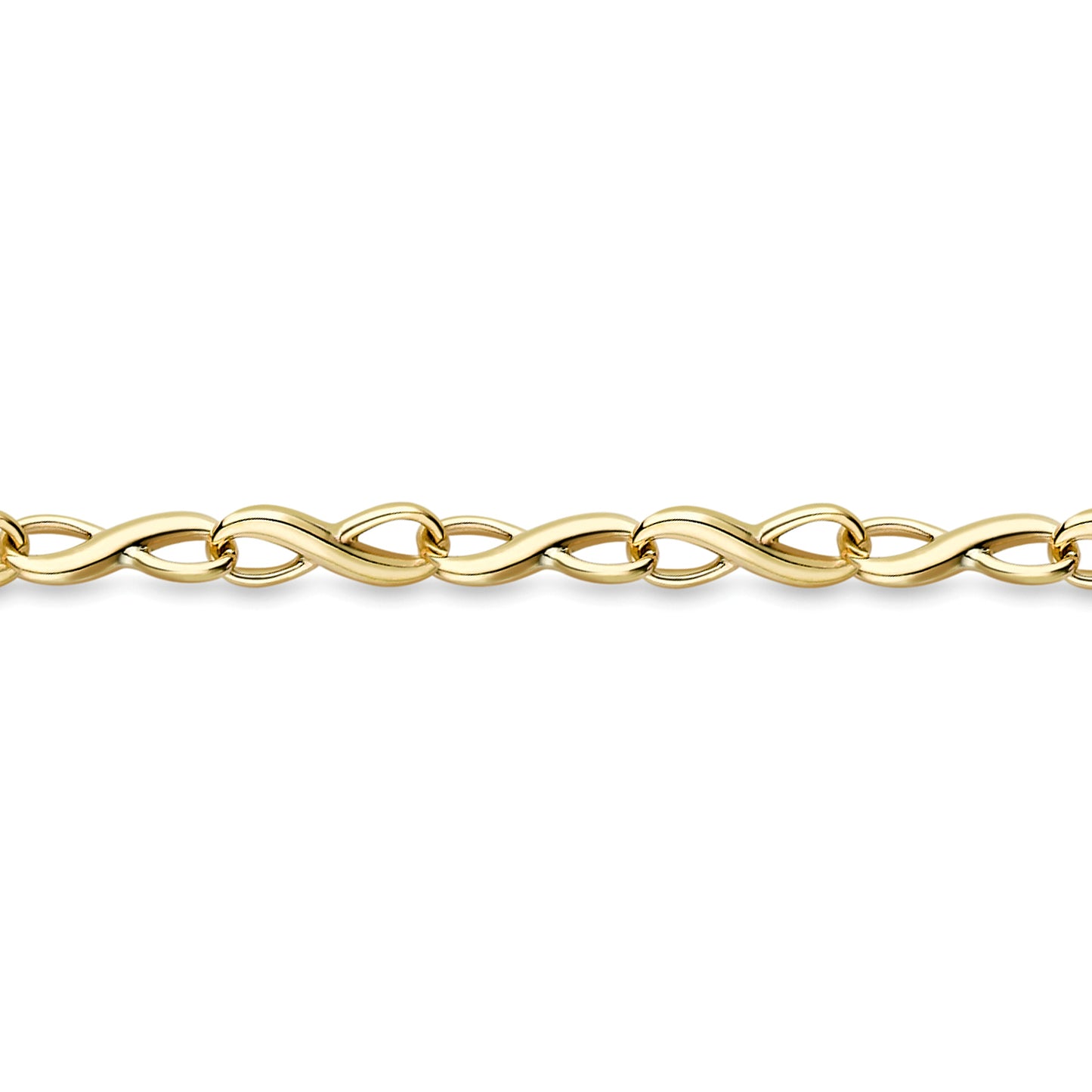 9ct Gold  Twisted Infinity Link Bracelet 7.25" 19cm - BRNR02521-07