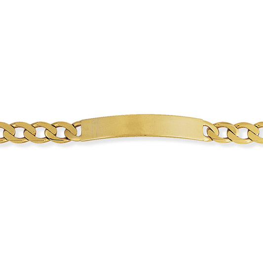 Mens Solid 9ct Gold  7.3mm Identity Curb ID Bracelet 8.25" - BRNR02622-08