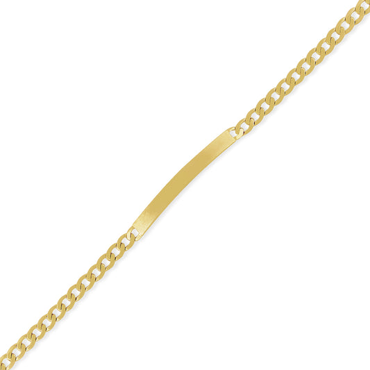 Ladies 9ct Gold  5mm Square Curb Identity ID Bracelet 7.25" - BRNR02652-07