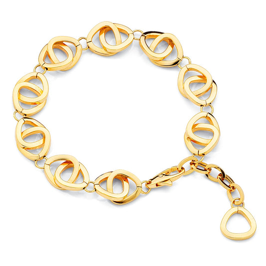 9ct Gold  - Link Bracelet - 8" 20cm - BRNR02679-07