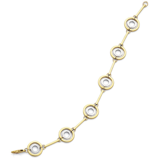 9ct White & Yellow Gold  - Bracelet - - BRNR02686-07