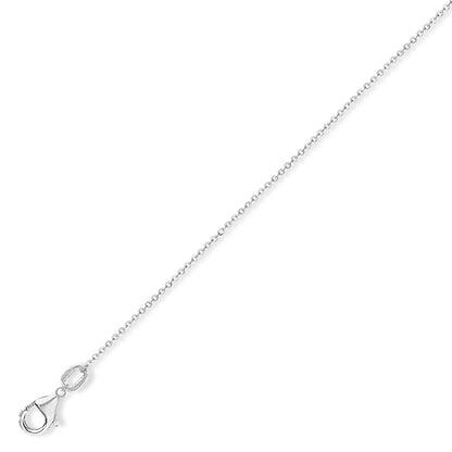 Platinum  Round Trace Link Pendant Chain Necklace 0.9mm - CLNR02733