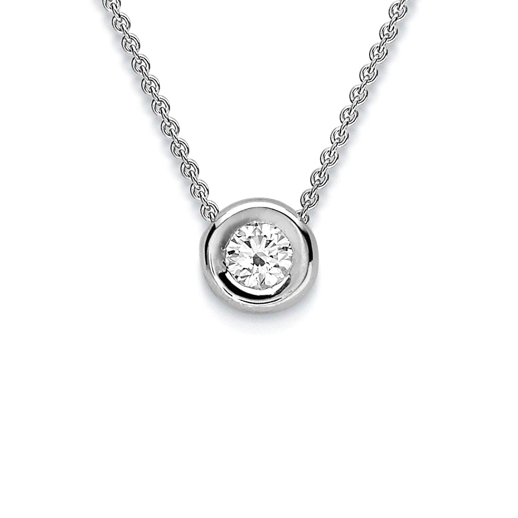 18ct White Gold  Diamond Slider Charm Necklace - CWNR02142-18