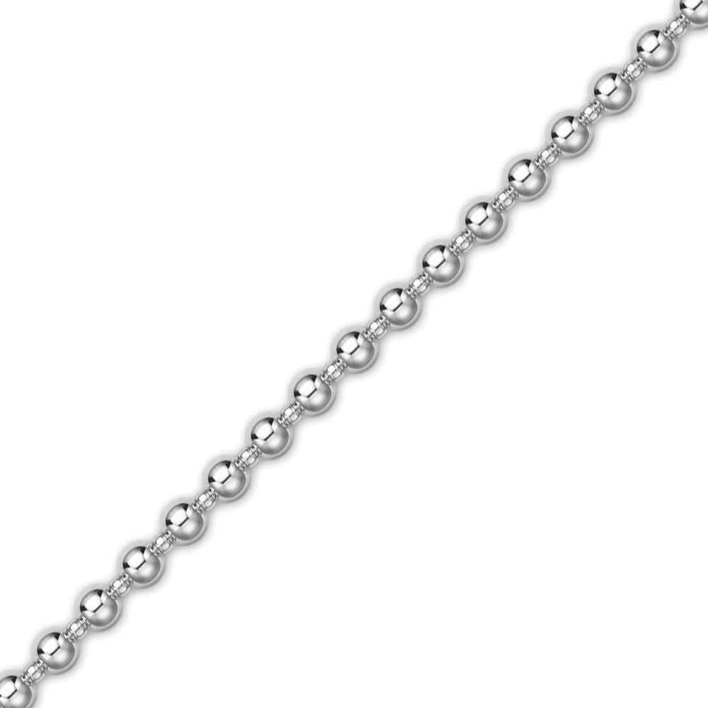 18ct White Gold  6mm Ball Bead Bracelet 7.5" / 19cm - CWNR02170-07