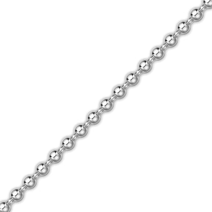 18ct White Gold  6mm Ball Bead Bracelet 7.5" / 19cm - CWNR02170-07