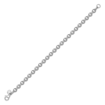 18ct White Gold  6mm Ball Bead Bracelet 7.5" / 19cm - CWNR02170-07