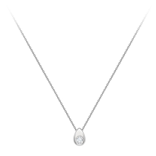 18ct White Gold  Diamond Raindrop Slider Necklace 0.9mm 18" 5pts - CWNR02193-18