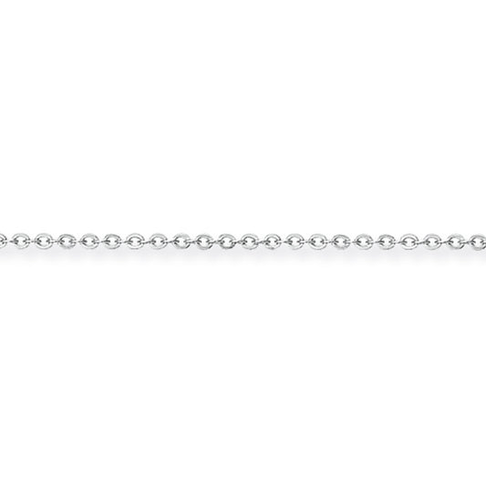 18ct White Gold  Fine Trace Pendant Chain Necklace - 1.2mm gauge - CWNR02736