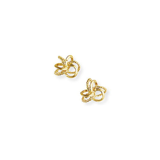 Ladies 9ct Gold  Twisted Rope Love Knot Stud Earrings 10mm - ENR02065