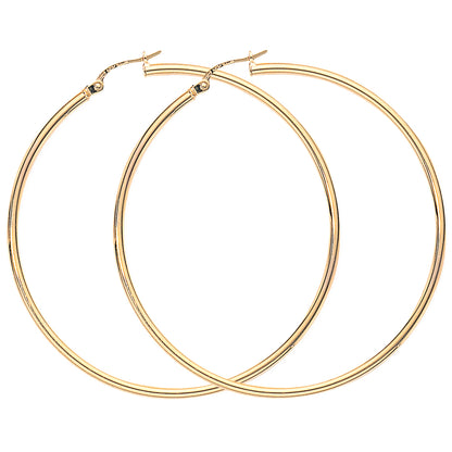 9ct Gold  Plain Hoop Earrings - ENR02928
