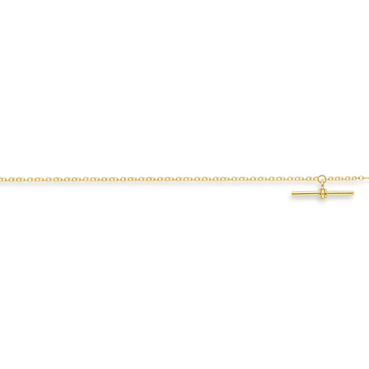 9ct Gold  Tight-link Micro Belcher T-Bar Necklace 18" 45cm - CANR02023-18