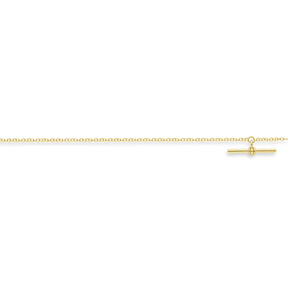 9ct Gold  Tight-link Micro Belcher T-Bar Necklace 18" 45cm - CANR02023-18