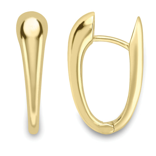 9ct Gold  Curved Torpedo Drip Huggie Hoop Earrings - ERNR02267