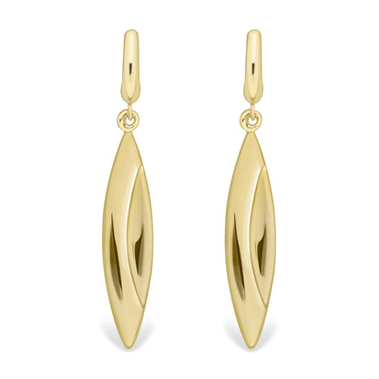 9ct Gold  Curved Torpedo Drop Earrings - ERNR02319