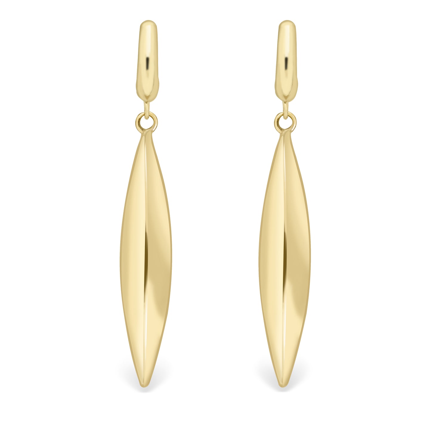 9ct Gold  Knife-edge Torpedo Drop Earrings - ERNR02320