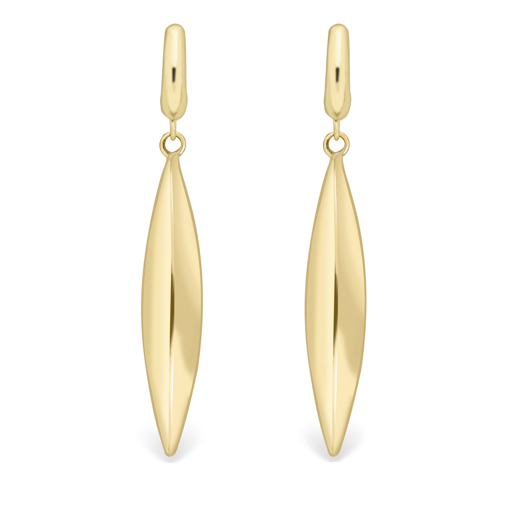 9ct Gold  Knife-edge Torpedo Drop Earrings - ERNR02320