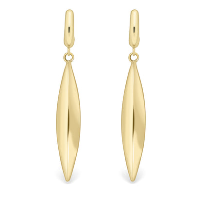 9ct Gold  Knife-edge Torpedo Drop Earrings - ERNR02320