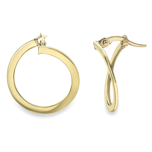 9ct Gold  Front to Back Wrap Round Hoop Earrings - ERNR02329