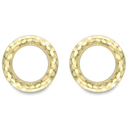 9ct Gold  Reptile Skin Donut Ring Stud Earrings - ERNR02367