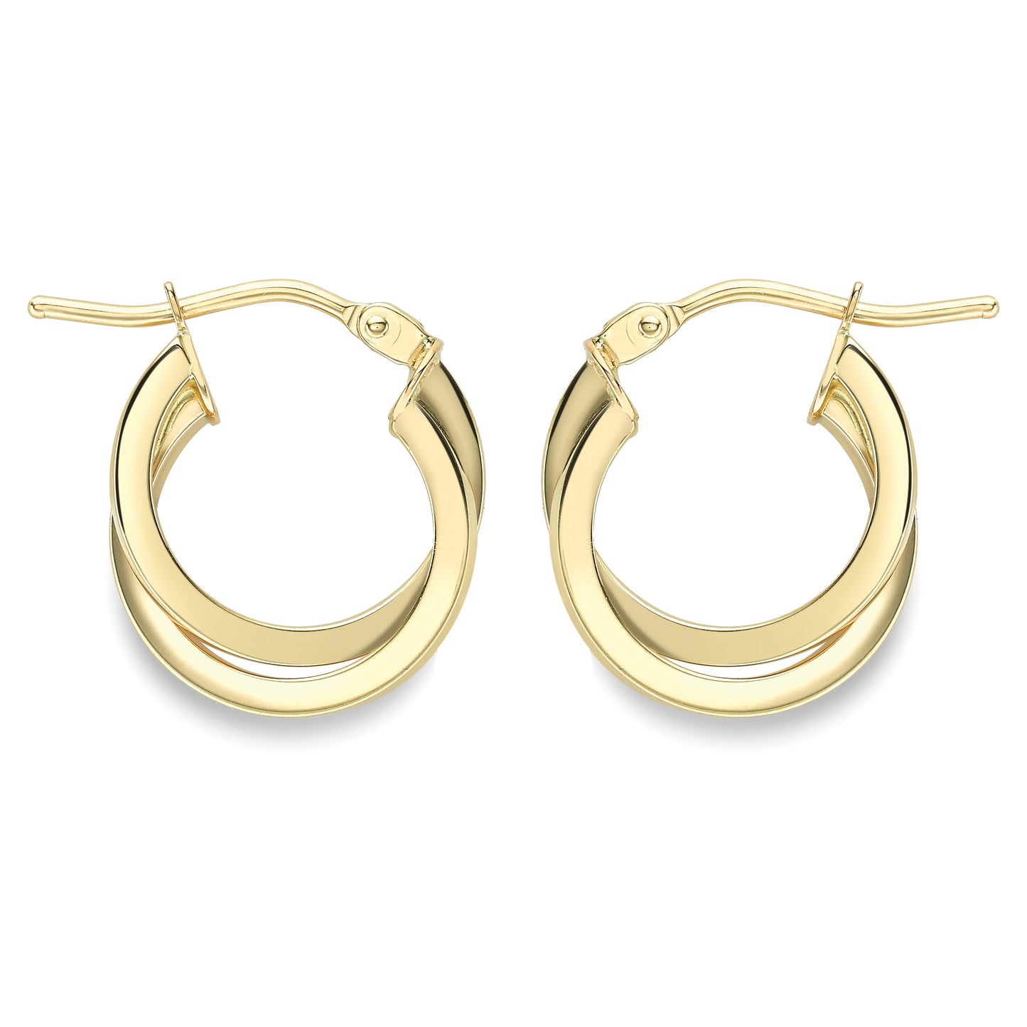 9ct Gold  Square Tube Horseshoe C-Shape Hoop Earrings - ERNR02385