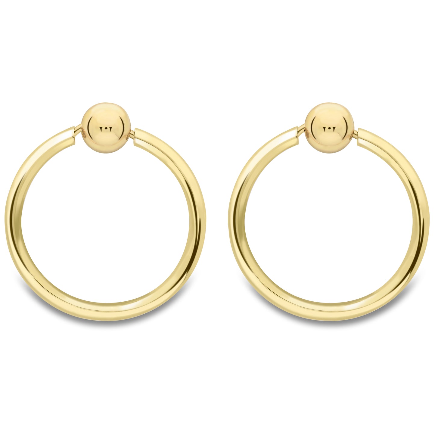 9ct Gold  Art Deco Ball Ring Door Knocker Stud Earrings - ERNR02433