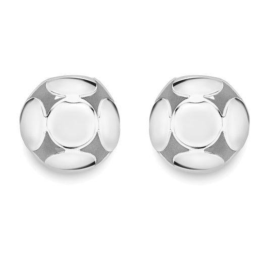 9ct White Gold  Soccer Ball Cut-out Panels Stud Earrings - ERNR02444
