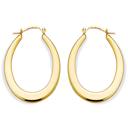 9ct Gold  - Graduated Hoop - Earrings - Ladies - ERNR02448