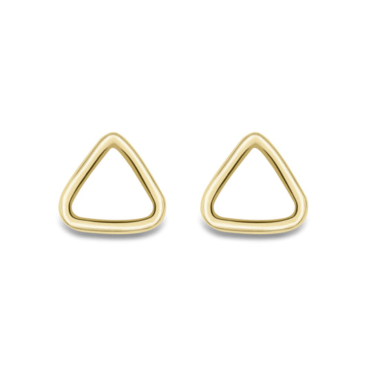 9ct Gold  Open Equilateral Triangle Outline Stud Earrings - ERNR02637