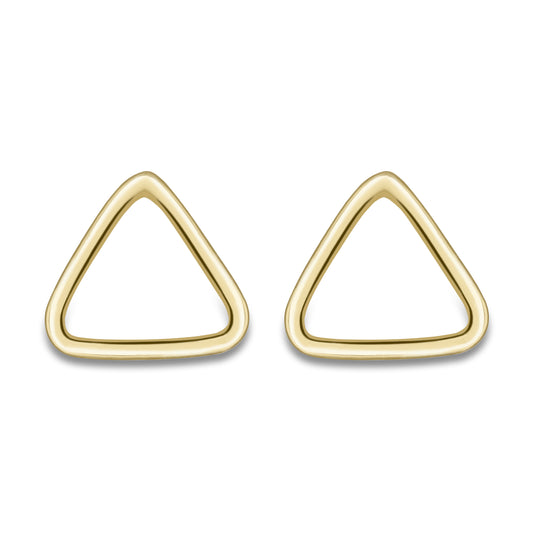 9ct Gold  Open Equilateral Triangle Outline Stud Earrings - ERNR02638