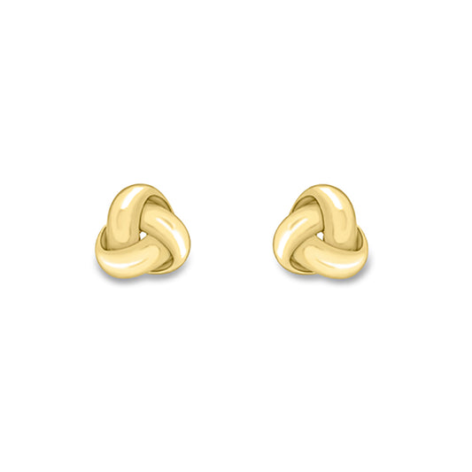 9ct Gold  Trilogy Love Knot Stud Earrings - ERNR02715