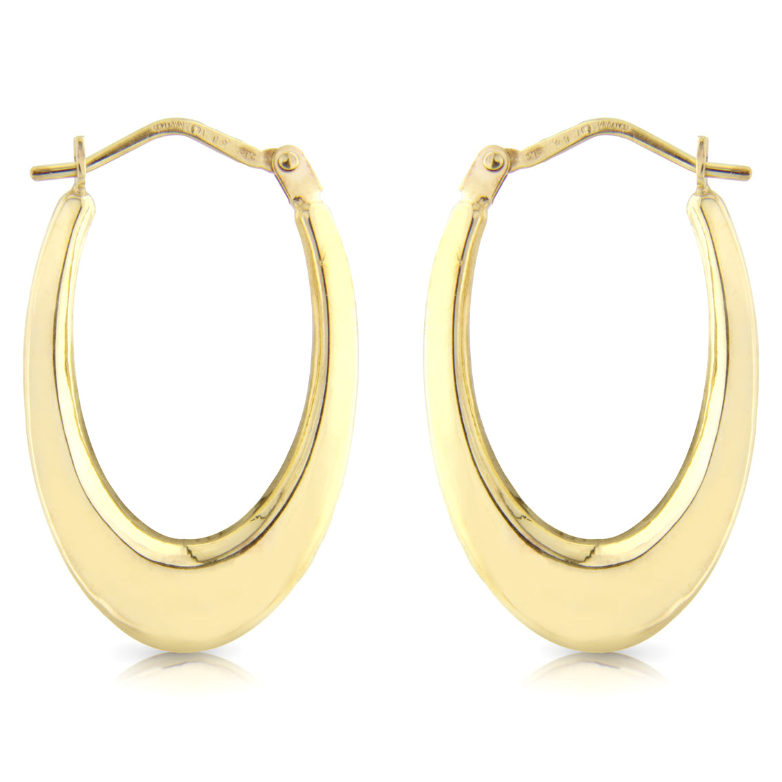 9ct Gold  - Creole - Earrings - Ladies - ERNR02733