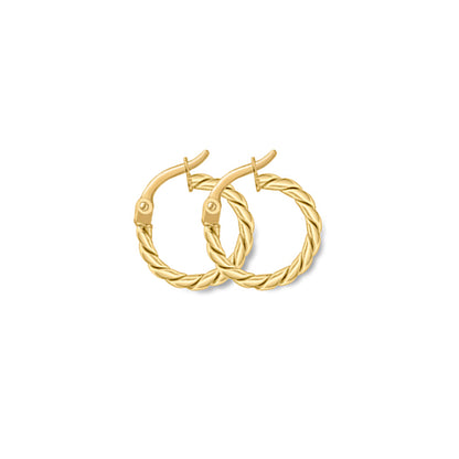 9ct Gold  Cable Twist Hoop Earrings - ERNR02797
