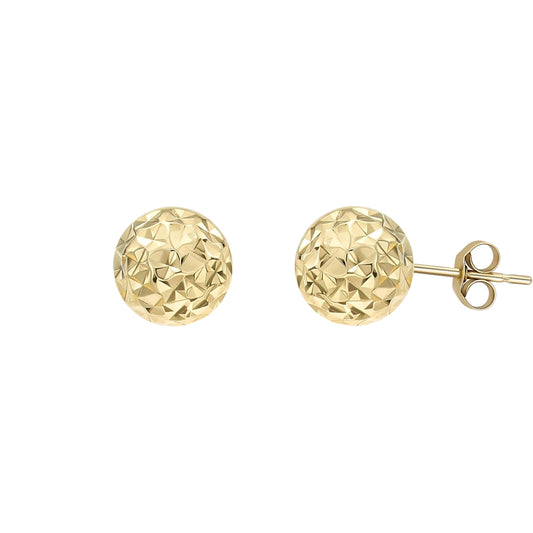 9ct Gold  Diamond-Cut Sparkle Ball Stud Earrings 4mm - ERNR02884