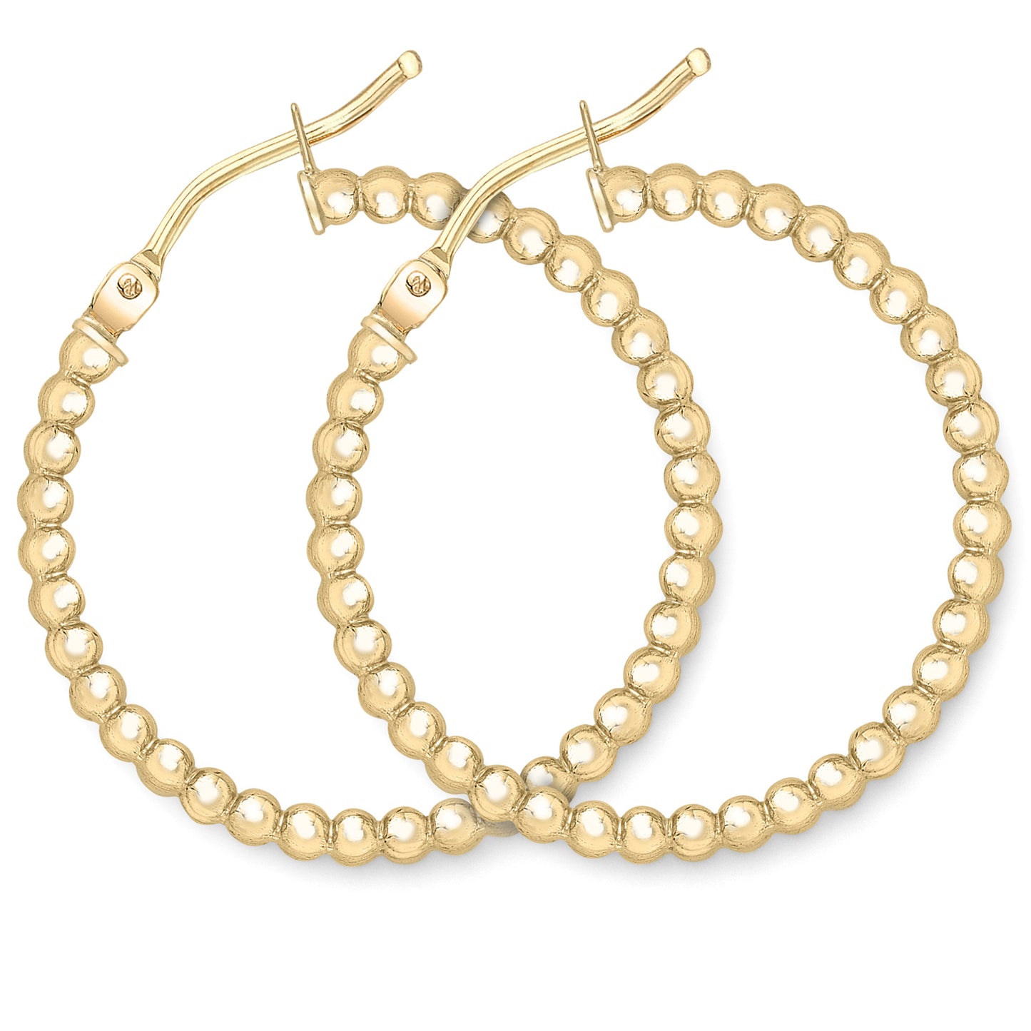 9ct Gold  Beaded Hoop Earrings - ERNR02963