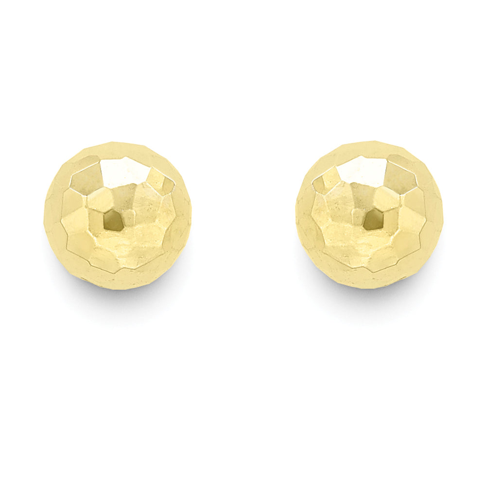 9ct Gold  Diamond-cut Disco Ball Stud Earrings - ERNR02976