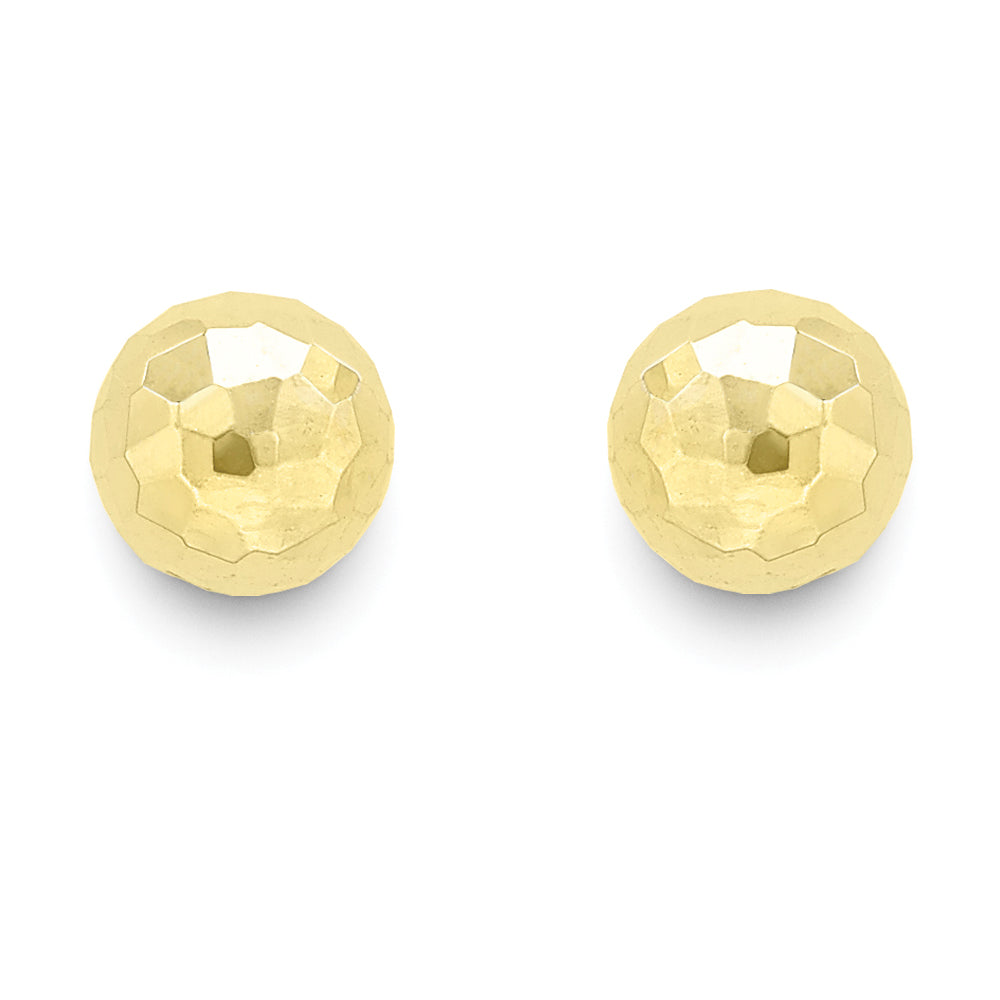 9ct Gold  Diamond-cut Ball Stud Earrings - ERNR02978